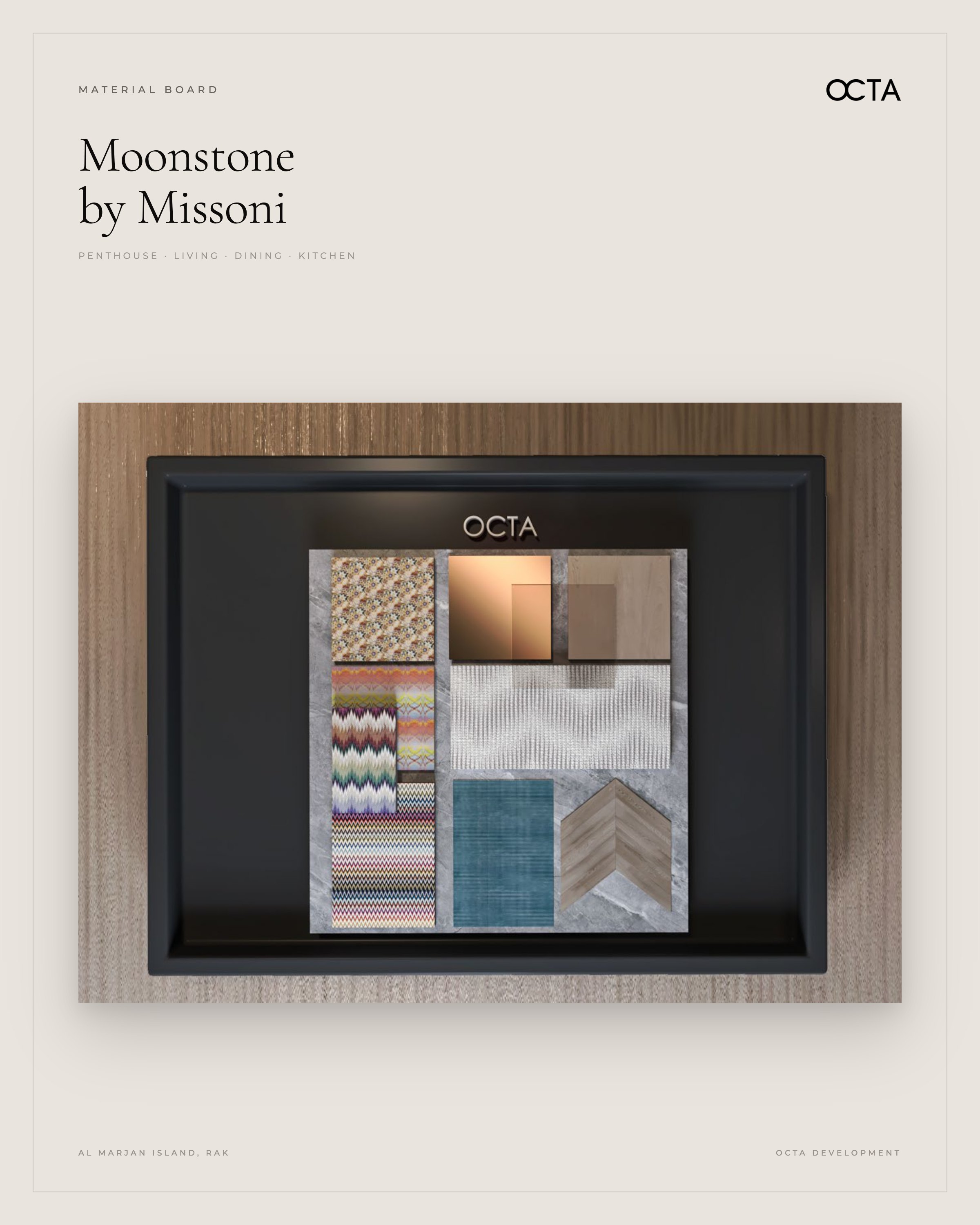 Moonstone by Missoni material board